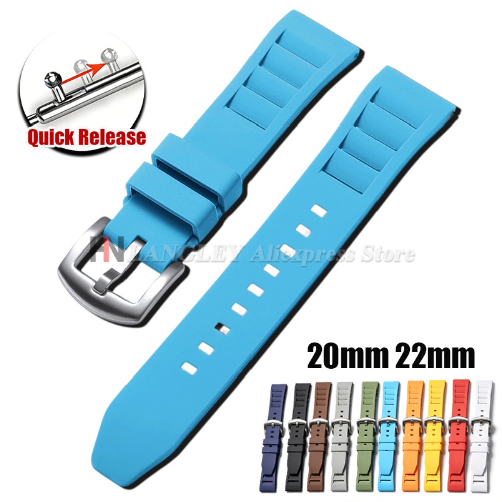 Rubber Strap Diver - Soft Silicone Watchband 20mm 22mm Men