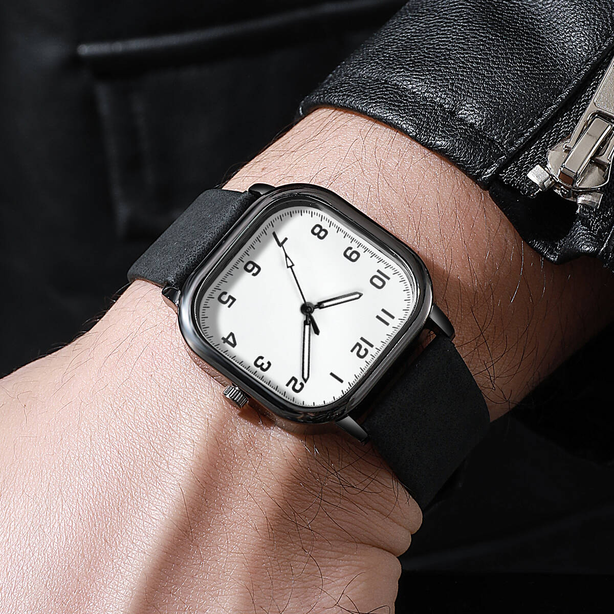 Fashion Square Men Watches Sim - огляд і ціна Leather Watch Band Men