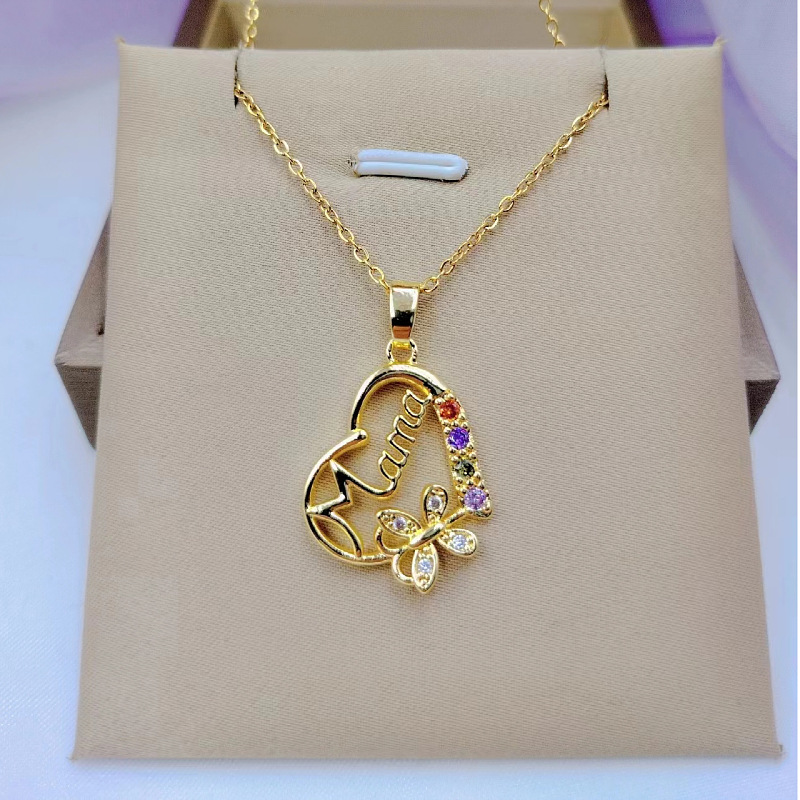 Multi-color Crystal Heart Mama - огляд і ціна Butterfly Clasp Deployant
