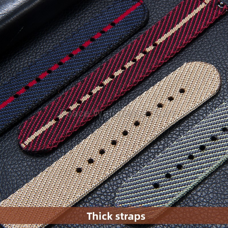 20 22mm Khaki Blue Red Nylon B - огляд і ціна Nato Strap Nylon