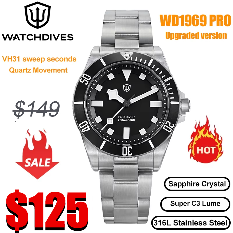 Watchdives WD1969 Pro 38mm Qua - огляд і ціна Rolex Watch Submariner